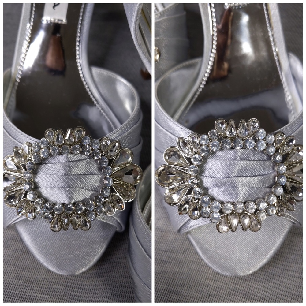 3x 👯♀️Host Pick⚡️ Nina NY Crystah Peep Toe Embellished Pump - Picture 14 of 15